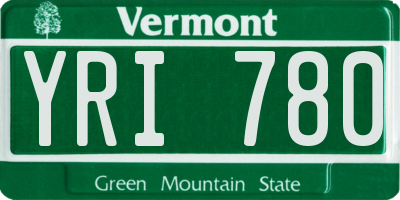 VT license plate YRI780