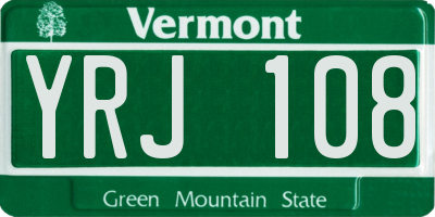 VT license plate YRJ108