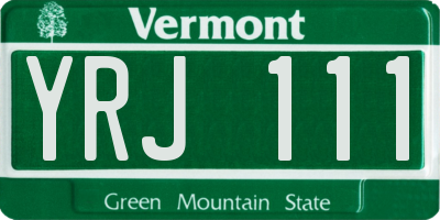 VT license plate YRJ111