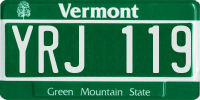 VT license plate YRJ119
