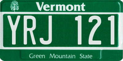 VT license plate YRJ121