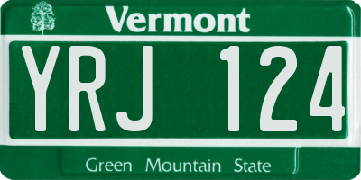 VT license plate YRJ124