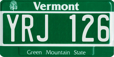 VT license plate YRJ126