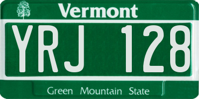 VT license plate YRJ128
