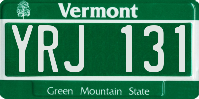 VT license plate YRJ131