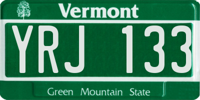 VT license plate YRJ133