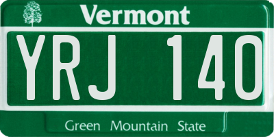VT license plate YRJ140