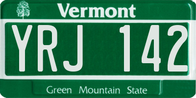 VT license plate YRJ142