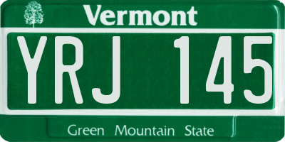 VT license plate YRJ145
