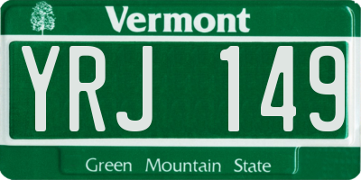 VT license plate YRJ149