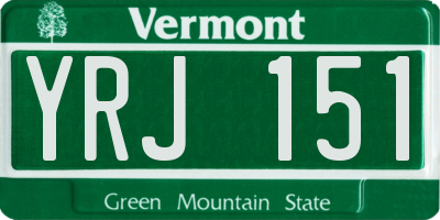 VT license plate YRJ151