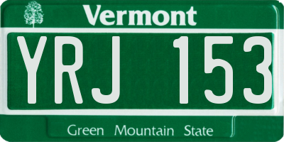 VT license plate YRJ153