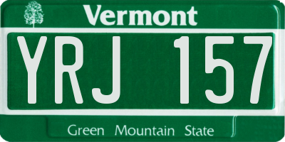 VT license plate YRJ157