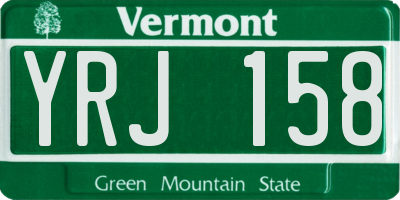 VT license plate YRJ158