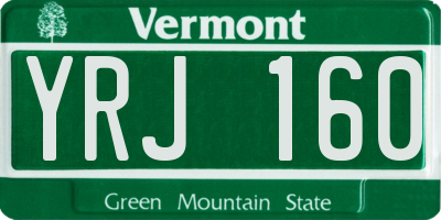 VT license plate YRJ160