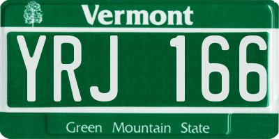 VT license plate YRJ166