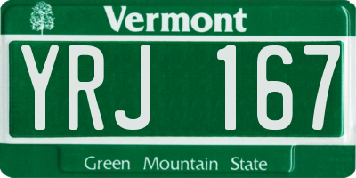 VT license plate YRJ167