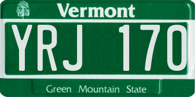 VT license plate YRJ170