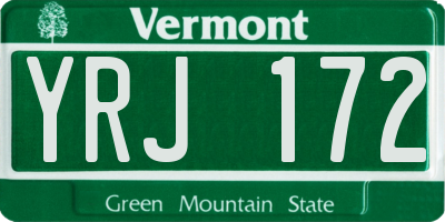 VT license plate YRJ172