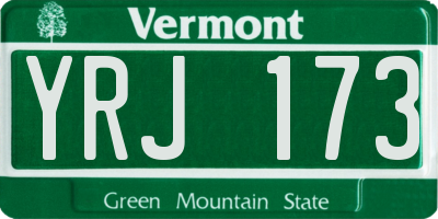 VT license plate YRJ173