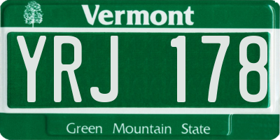 VT license plate YRJ178