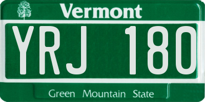 VT license plate YRJ180