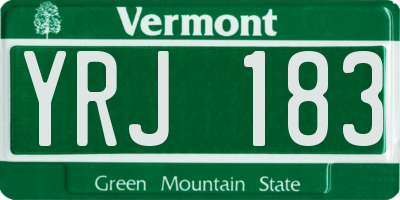 VT license plate YRJ183