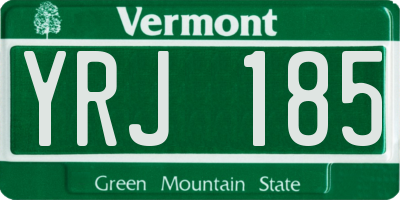 VT license plate YRJ185