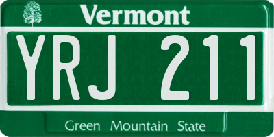 VT license plate YRJ211