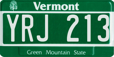 VT license plate YRJ213
