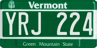 VT license plate YRJ224