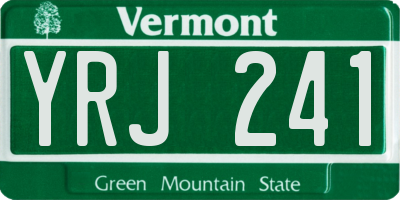 VT license plate YRJ241