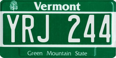 VT license plate YRJ244