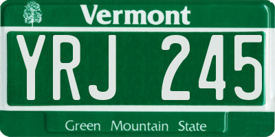 VT license plate YRJ245
