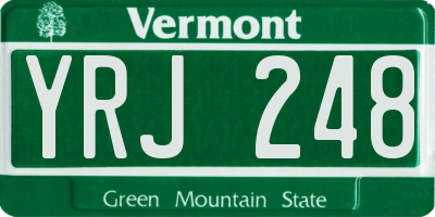 VT license plate YRJ248