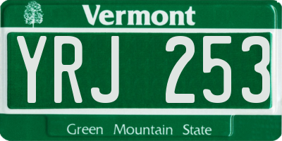 VT license plate YRJ253
