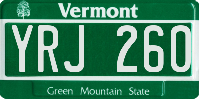 VT license plate YRJ260