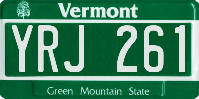 VT license plate YRJ261
