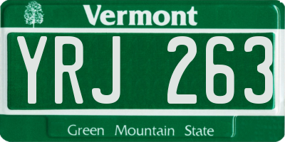 VT license plate YRJ263