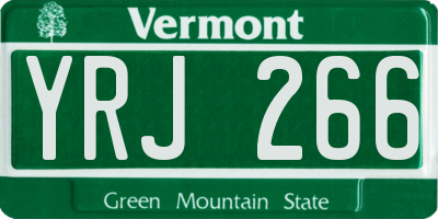 VT license plate YRJ266