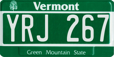 VT license plate YRJ267