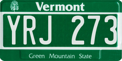 VT license plate YRJ273