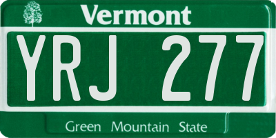 VT license plate YRJ277
