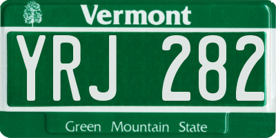 VT license plate YRJ282