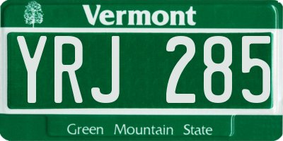VT license plate YRJ285