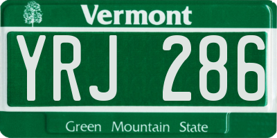 VT license plate YRJ286
