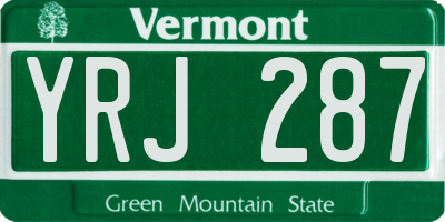 VT license plate YRJ287