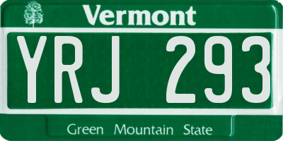 VT license plate YRJ293