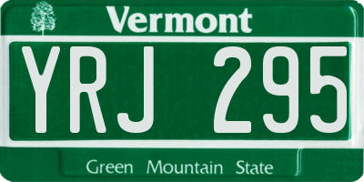 VT license plate YRJ295