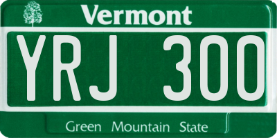 VT license plate YRJ300
